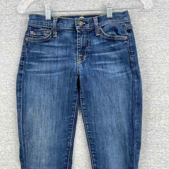 7 For All Mankind Jeans Womens 24 Skinny Crop & Roll Casual Medium Wash Denim - Picture 6 of 12